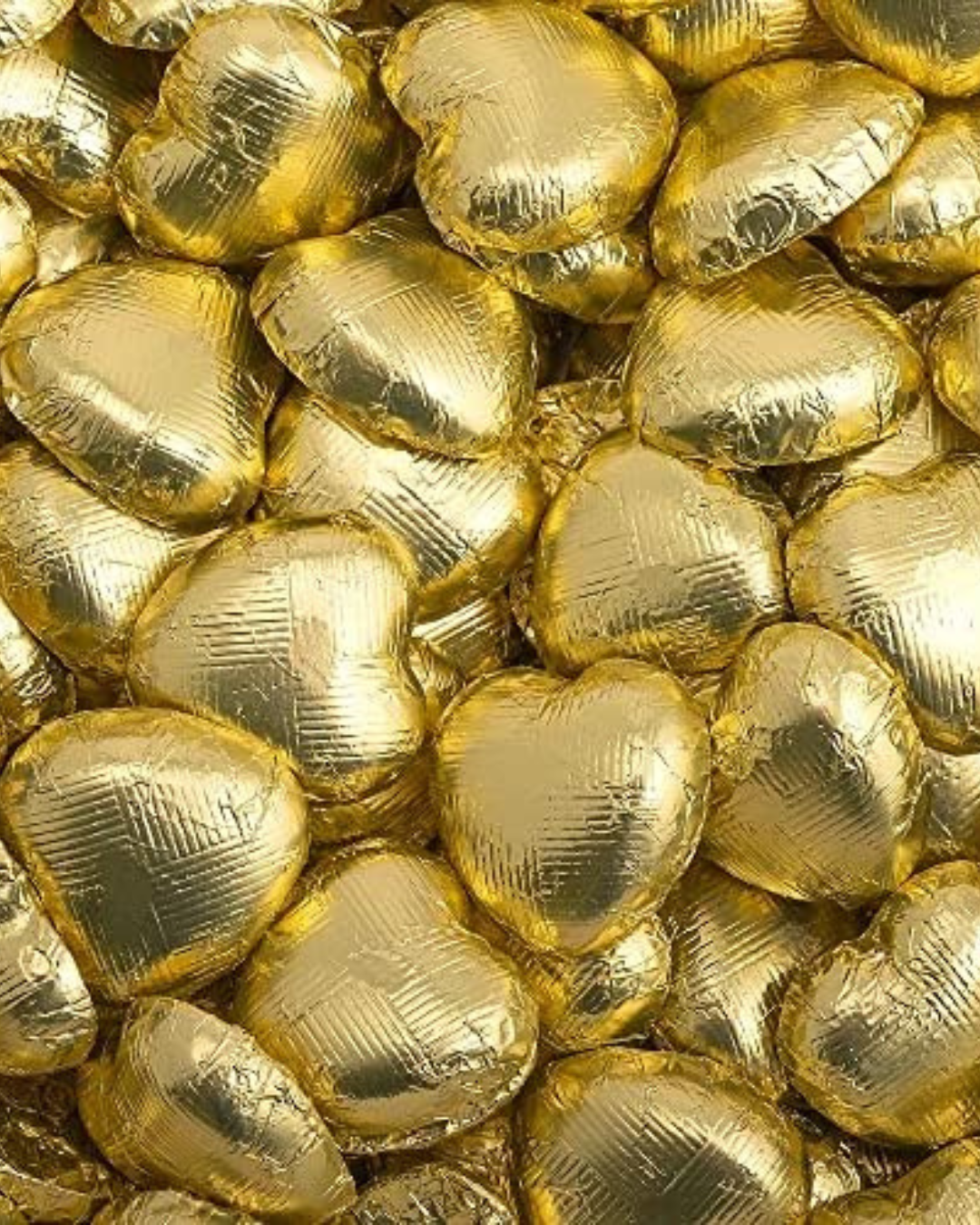 Gold Solid Milk Chocolate Hearts