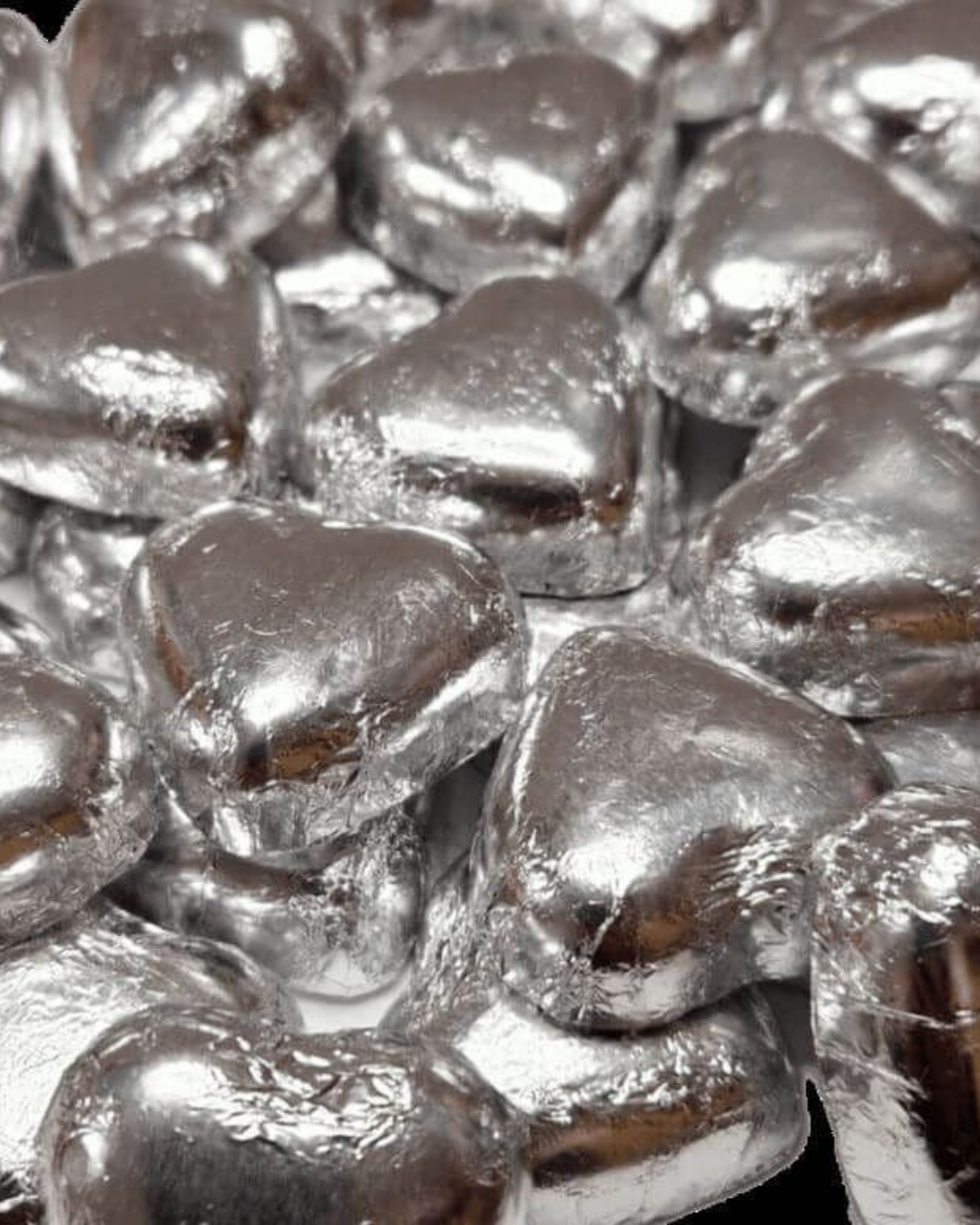 Kingsway Milk Chocolate Caramel Filled Silver Hearts