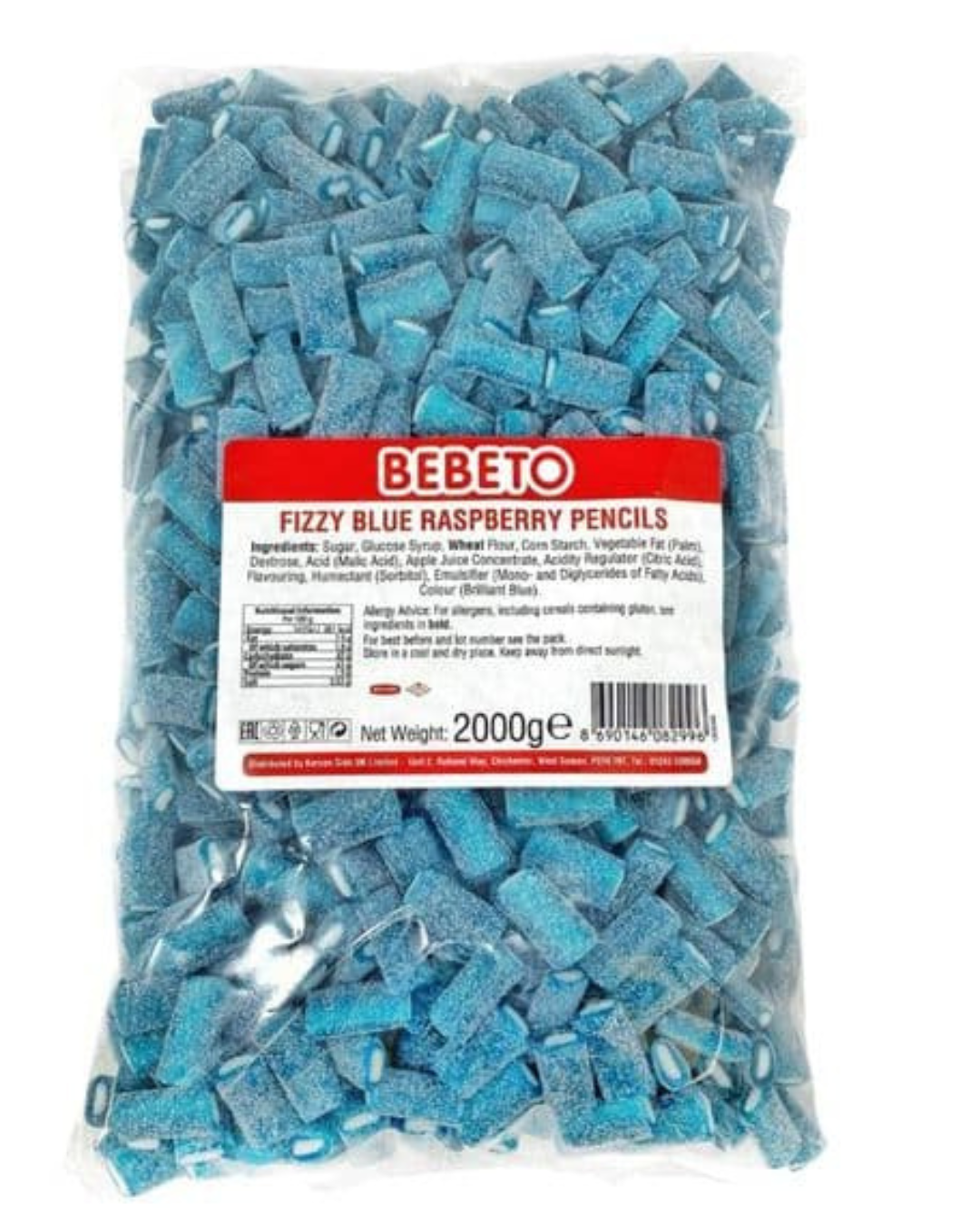 Fizzy Blue Raspberry Pencils