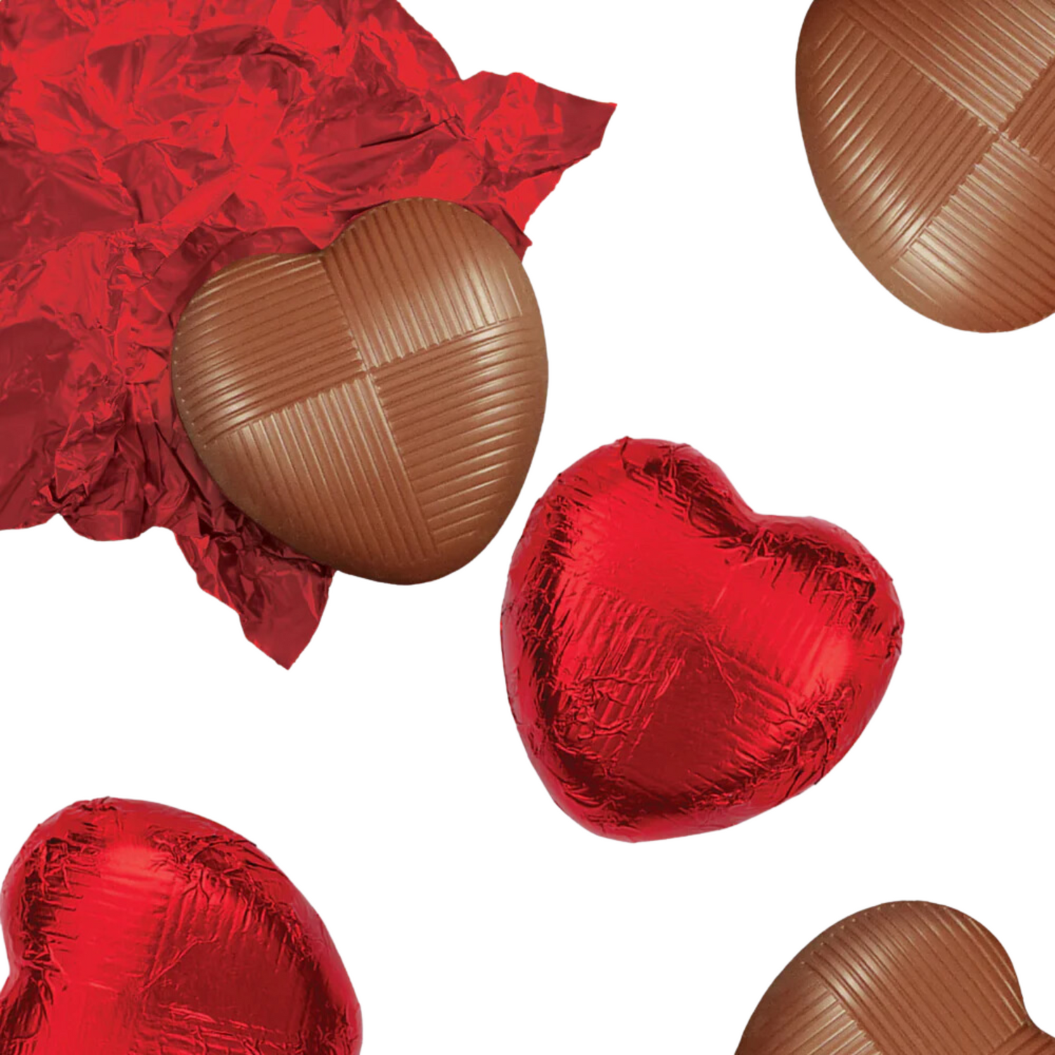 Red Solid Milk Chocolate Hearts
