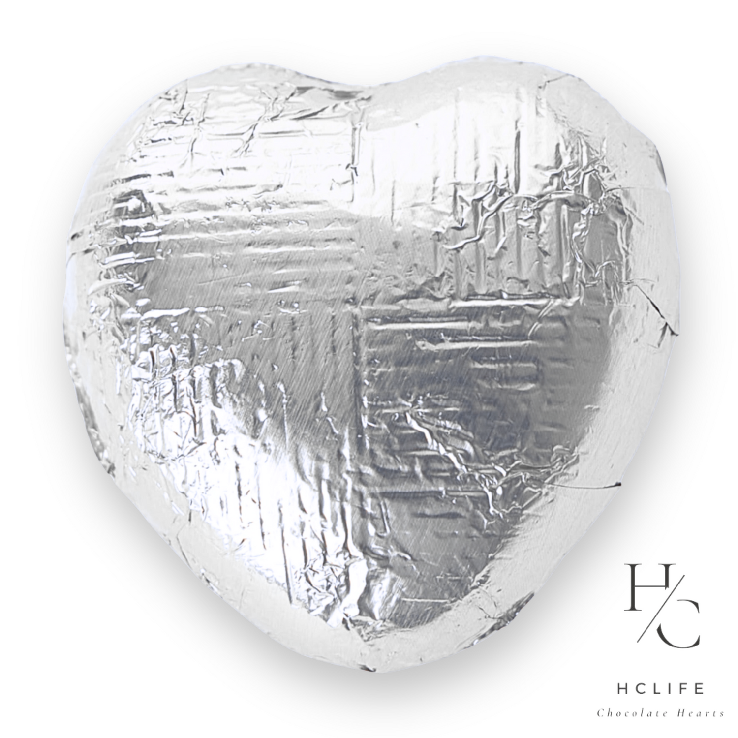 Silver Solid Milk Chocolate Hearts