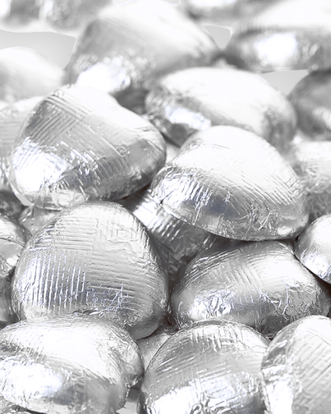 Silver Solid Milk Chocolate Hearts