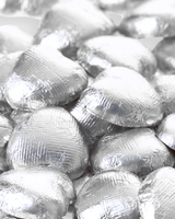 Silver Solid Milk Chocolate Hearts