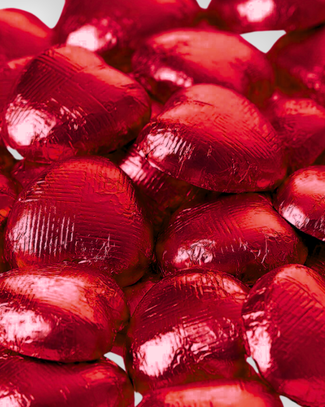 Red Solid Milk Chocolate Hearts