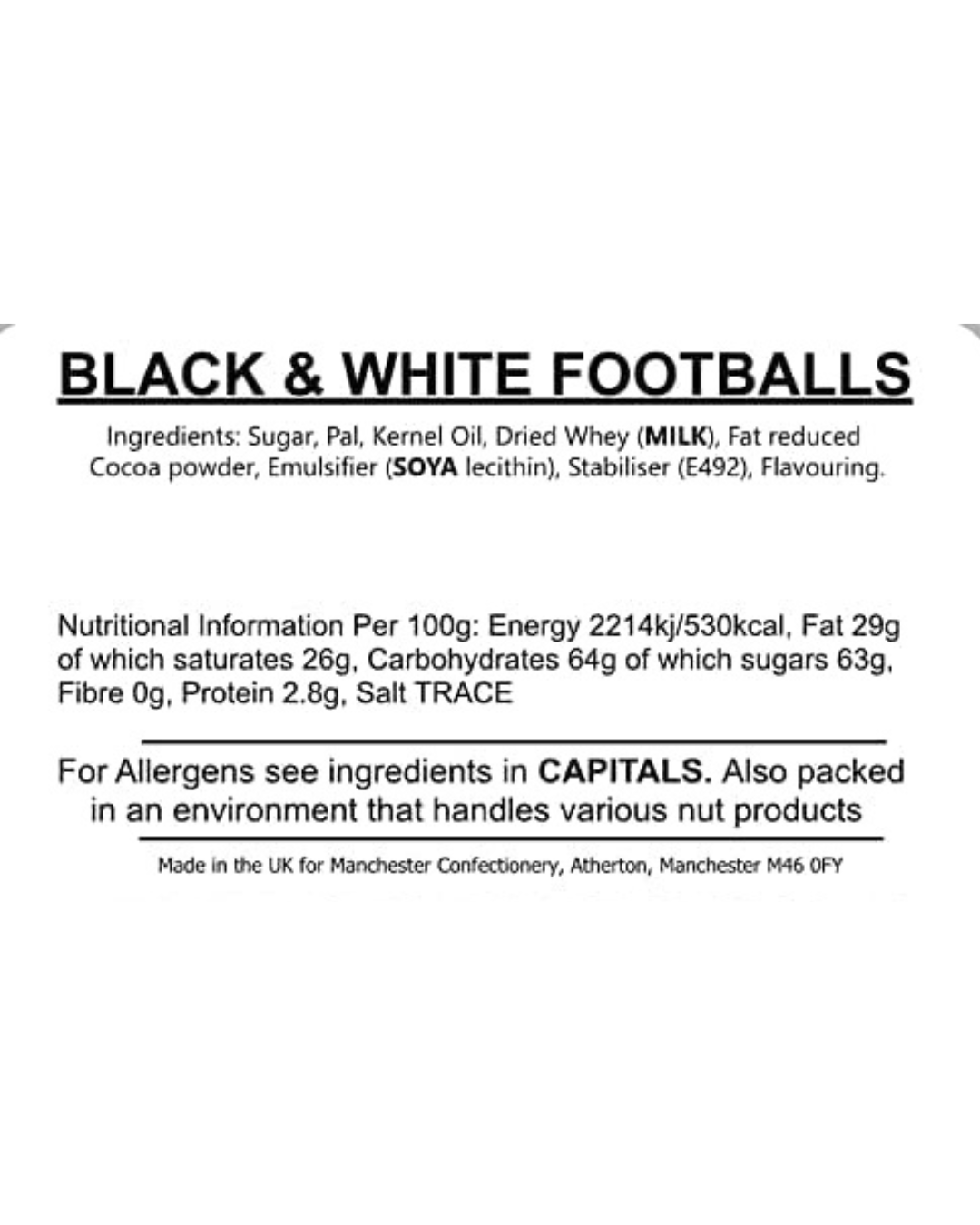 Assorted Chocolate Footballs Black/White (Compound)