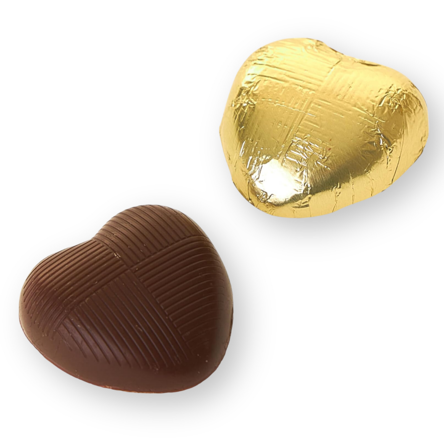 Gold Solid Milk Chocolate Hearts