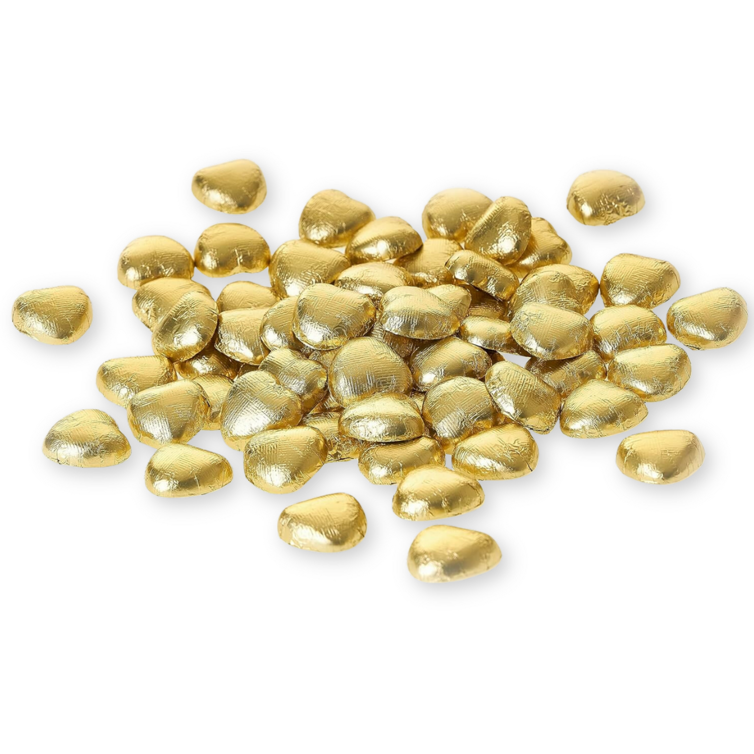 Gold Solid Milk Chocolate Hearts