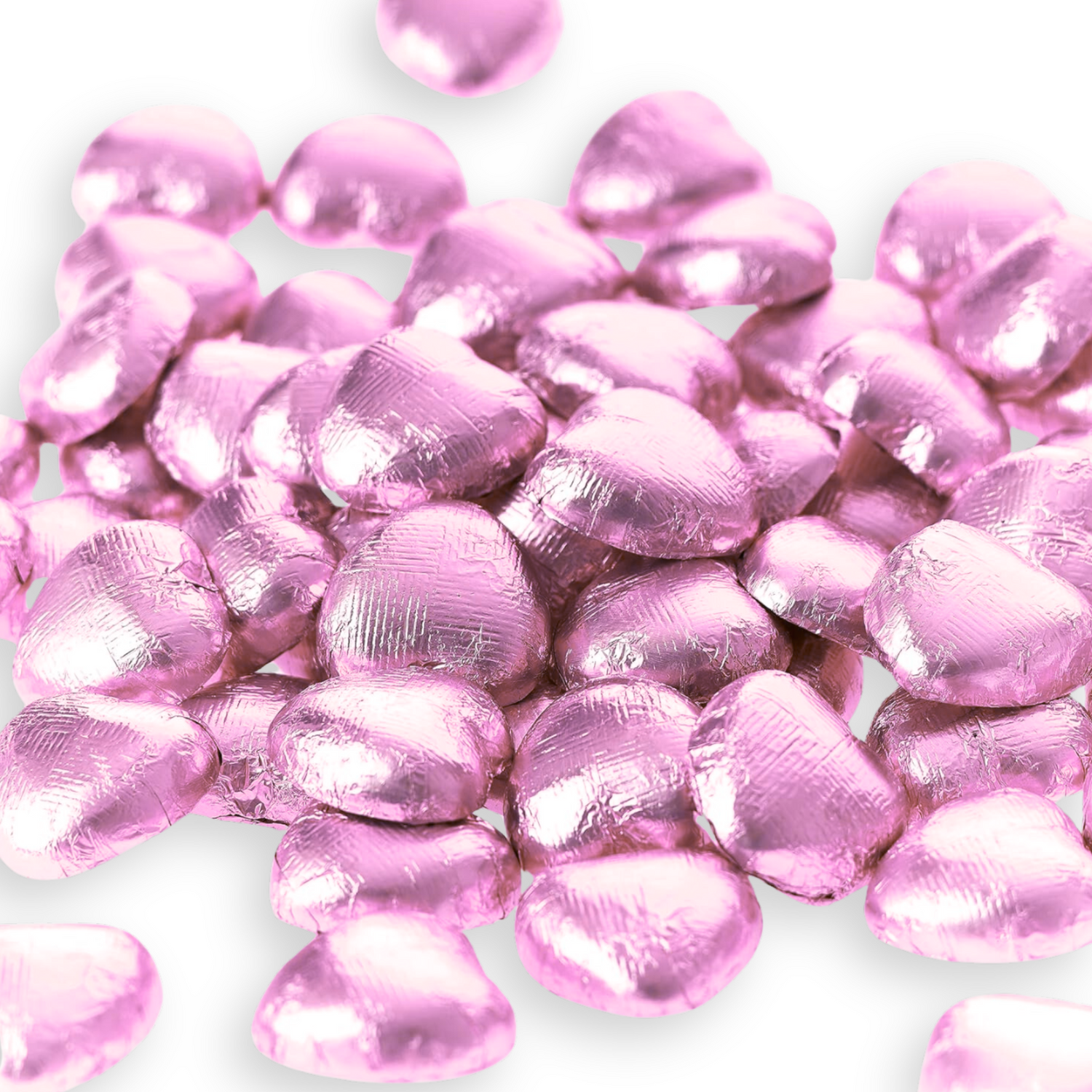 Pink Solid Milk Chocolate Hearts