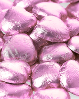 Pink Solid Milk Chocolate Hearts